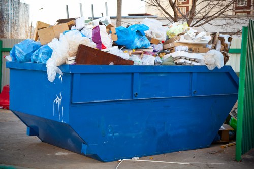 Construction site with waste being cleared